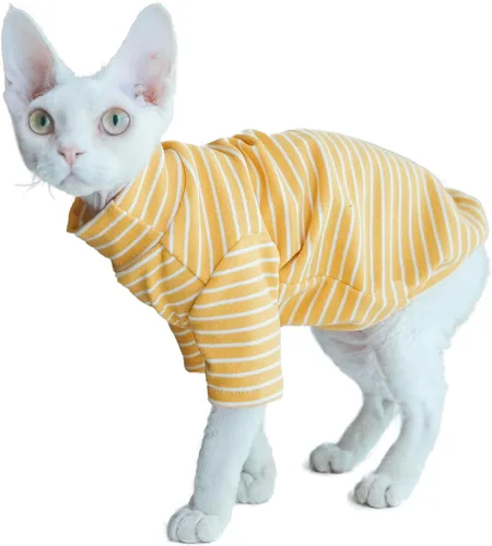 Vista 11 de Sphynx - Camisa de forro polar cálida para gatos, cuello alto, ropa térmica sin pelo para Sphynx, Devon, ropa de gato de Cornualles y gatitos