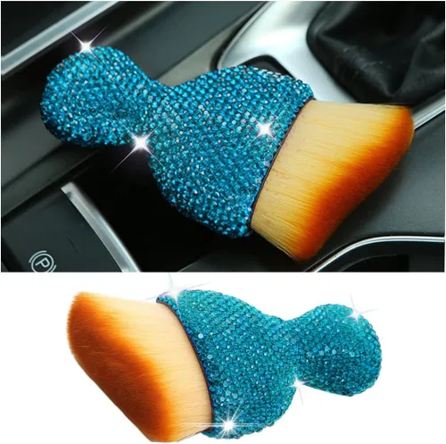 Vista 11 de zipelo Cepillo de polvo para interior de automóvil, cepillo de limpieza para detalles de automóvil con diamante, mango brillante, herramienta