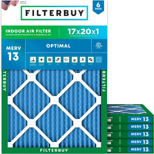 Vista 17 de Filterbuy Filtro de aire 16x25x1 MERV 13 Defensa contra el humo