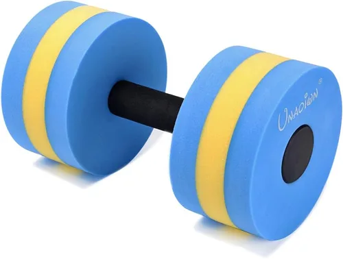 Vista 4 de UNAOIWN Pesas de agua para ejercicio de piscina, 2 mancuernas de agua, aeróbicos acuáticos, pesas de piscina de resistencia ligera, mancuernas