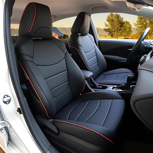 Vista 15 de HKZ Funda de asiento especial personalizada para Toyota Corolla (Beige, 2014-2019 Corolla L LE Eco XLE Sedan)