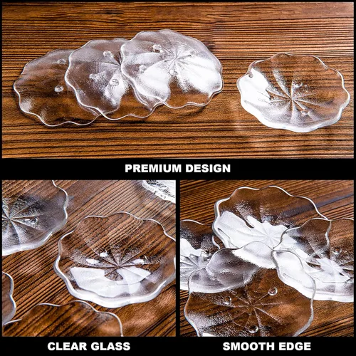 Vista 4 de Juego de 2 cucharas de cristal, soporte para cuchara en forma de flor pequeña para estufa, encimera, decoración de estación de café, accesorios