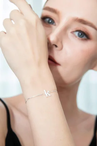 Vista 3 de Sterling Silver Alphabet Letter Name Personalized Gifts Adjustable Initial Bracelet for Women Girls