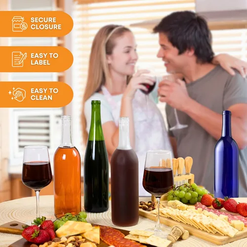 Vista 5 de FastRack - Botellas de vino de licor transparente Hock de 12.7 fl oz (paquete de 12) No incluye corchos W17 12.7 fl oz botellas de vidrio vacías