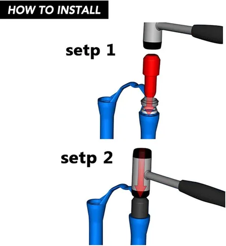 Vista 3 de HUIOP Herramienta de accionamiento de sello de horquilla, herramienta de instalación de sello de horquilla delantera de bicicleta, kit