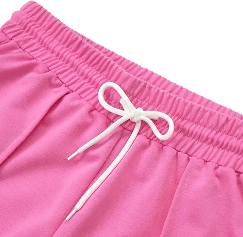 Vista 5 de Pantalones Cargo Mujer Cintura alta Barril Recto Pantalones de Moda Cintura elástica Cordón Pantalones de chándal