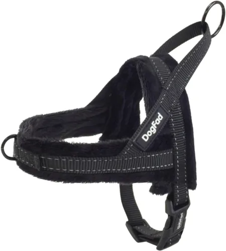 HDKUW Arnés de felpa para perro, chaleco ajustable sin tirones para clima frío, arnés para mascotas para perros pequeños, medianos y grandes, negro,