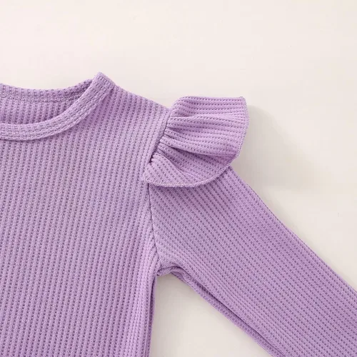 Vista 9 de Conjunto de ropa de bebé niña para otoño e invierno, conjunto de sudadera de manga larga y pantalones con diadema