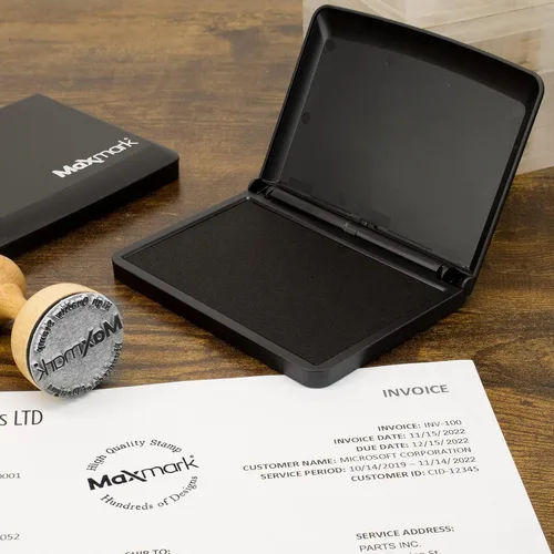 Vista 5 de MaxMark Almohadilla de sello grande negra - 2-3/4" por 4-1/4" - Almohadilla de fieltro de alta calidad