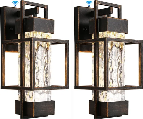 PARTPHONER Luminarias Modernas para Exteriores Iluminación Exterior de Anochecer a Amanecer Paquete de 2, Aplique de Pared Exterior de 15 pulgadas