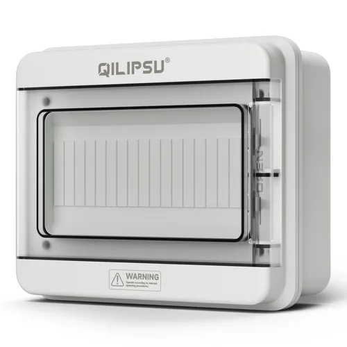 Vista 7 de QILIPSU Caja de Disyuntores de Carril DIN de 6 Vías UL94-V0 PC/ABS IP65 Carcasa de Distribución Impermeable con Barras Colectoras Más Largas