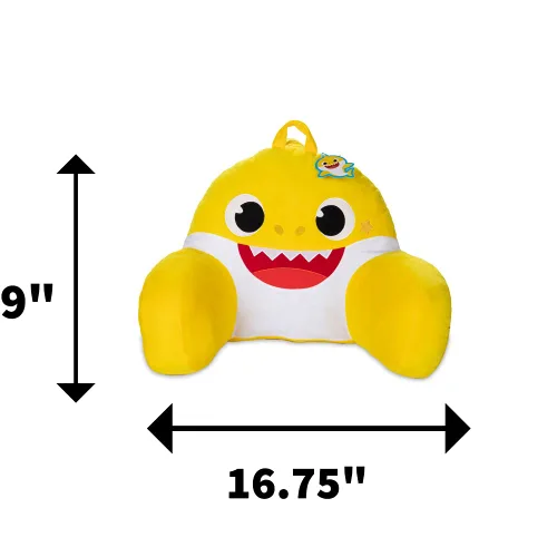 Vista 2 de Baby Shark Almohada de descanso para la espalda para niños para leer y ver la televisión, almohada de descanso en cama con brazos para descansar