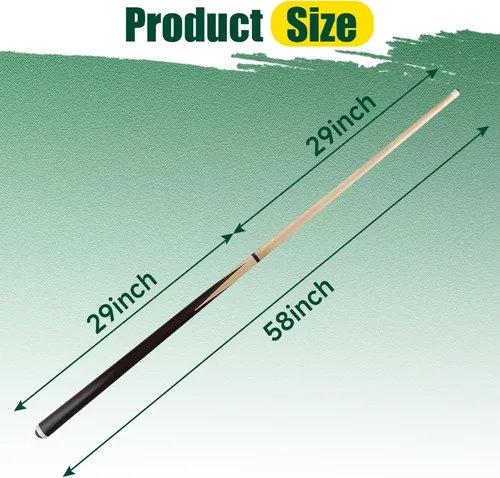 Vista 3 de Palos de Billar HMQQ – Tacos de 42"/48"/58" con Punta de Cuero de 13mm – 17oz/18oz Estándar o 20oz Pesado – Juego de 2 o 4 – Palos de Pool Duraderos