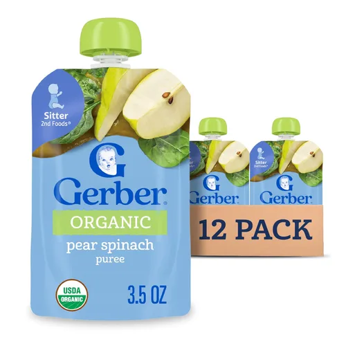 Vista 20 de Gerber Bolsas de comida orgánica para bebés, 2nd Foods for Sitter, WonderFoods, Pear Mango Aguacate, 3.5 onzas (paquete de 12)