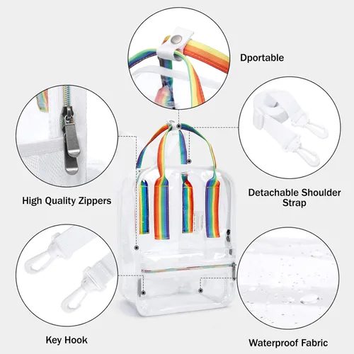 Vista 5 de mommore Mochila transparente resistente y duradera para la escuela el trabajo
