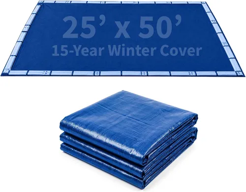 Vista 11 de Blue Wave Cubierta de invierno dorada de 15 años para piscina enterrada rectangular de 12 pies x 20 pies