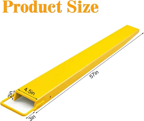 Vista 3 de Extensiones de horquilla de palet para carretillas elevadoras, extensiones de carretilla elevadora deslizantes 1 par, 60 x 4.5 pulgadas