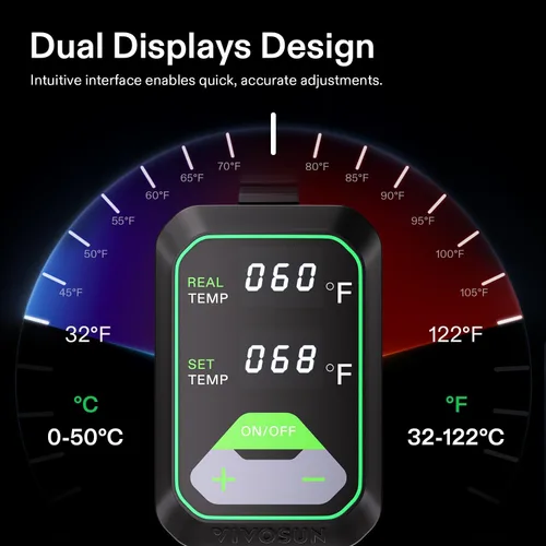 Vista 5 de VIVOSUN Tapete térmico para plántulas de 10"x20.75" con controlador de temperatura integrado, almohadilla térmica para plantas impermeable