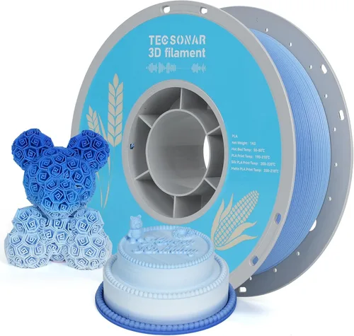 Vista 12 de Silk Rainbow PLA 3D Printer Filament, 4 Rolls,1KG Spool(2.2lbs) 1.75mm 3D Printing Multicolor Gradient Filament Bundle for Most FDM 3D Printers,4