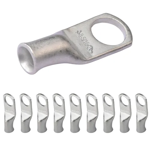 Vista 264 de SELTERM 5 piezas terminales de cable de cobre estañado 1/0 AWG perno de 1/2", extremos de cable de batería, terminales de anillo, conectores