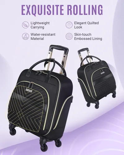 Vista 5 de LIGHT FLIGHT Rolling Laptop Bag Rolling Briefcase for Women Computer Bag with Wheels Case for Carry on Travel Work Business