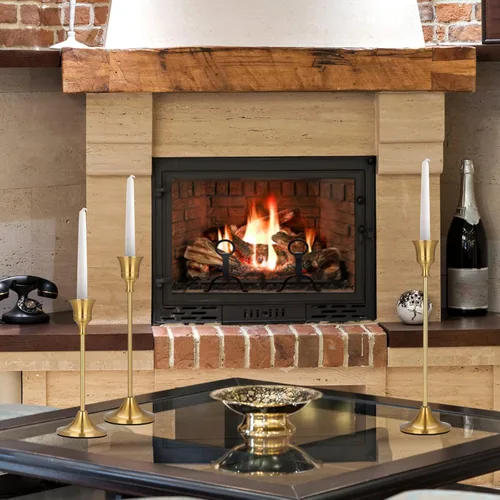 Vista 6 de Brass Candle Holders Set of 6 for Taper Candles Holders Candle Holders Decorative Candlestick Holder for Home Decor, Wedding, Dinning, Party