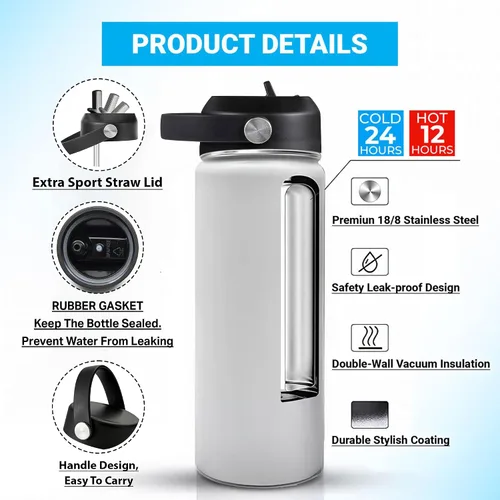 Vista 6 de Hyturtle Botella de agua personalizada de mariposa, botella de acero inoxidable aislada con nombre personalizado con tapa a prueba de fugas, 18