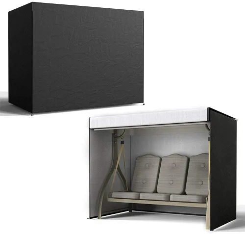 Vista 7 de Funda para columpio, 3 plazas, fundas de columpio para exteriores, tela impermeable 420D, 87 x 49 x 67 pulgadas, funda de columpios para muebles
