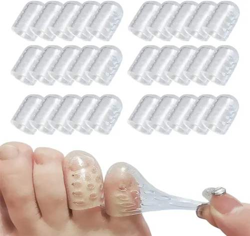 Vista 8 de 100 protectores de dedos de silicona antifricción, protectores de dedos de gel mejorados, protectores de dedos transpirables, protectores de dedos