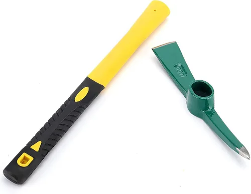 Vista 3 de Azada de deshierbe Mattock de 15 pulgadas, hachas de doble cabezal, herramientas de jardín, mango antideslizante para cultivar verduras, patio