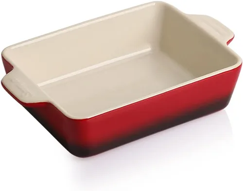 Vista 16 de Sweejar Plato de Cerámica para Hornear, Bandeja Rectangular Pequeña para Hornear con Asas Dobles, 20 Oz para Cocinar, Brownie, Cocina, 6.5 x 4.9 x