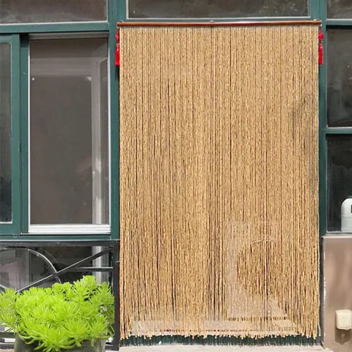 Cortina de madera con cuentas para puerta, cortinas divisoras de habitación, cortina de decoración de cuentas de bambú para puertas, para pasillo
