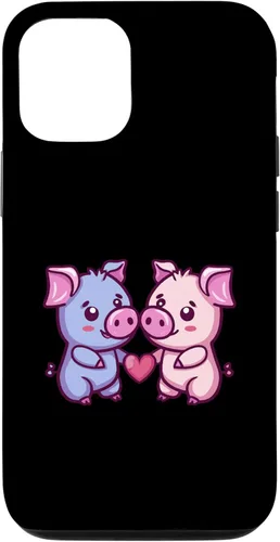 iPhone 15 Pigs Love Couple Heart | Valentines Day Case