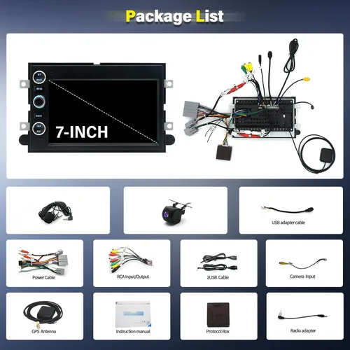 Vista 8 de Radio estéreo de coche de 7 pulgadas Android 13 para Ford F150 2004-2008 para Ford F250 2006-2014 con navegación GPS Bluetooth WiFi