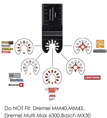 Vista 2 de Diagtree - Hojas de sierra oscilantes, 50 hojas de sierra oscilantes universales de madera de liberación rápida compatibles con Fein Dremel Dewalt