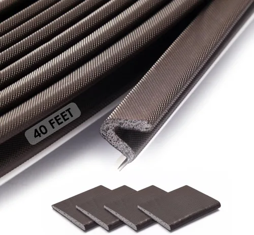 Vista 11 de Cinta de sellado para puerta Kerf - Espacio grande, tira de sellado para puerta exterior - 6.1 metros, negro