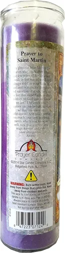 Vista 2 de Staci19 Saint Martin (San Martin de Porres) Vela Devocional Violeta