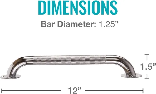 Vista 4 de DMI Barras de agarre texturizadas, barras de agarre para discapacitados para baño, rieles de ducha, barra de agarre para discapacitados y ancianos
