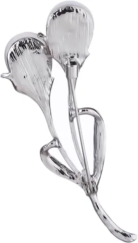 Vista 6 de Guoshang - Broche de lirio de ópalo para mujer, color oro rosa, para abrigos, chaquetas, suéteres, accesorios