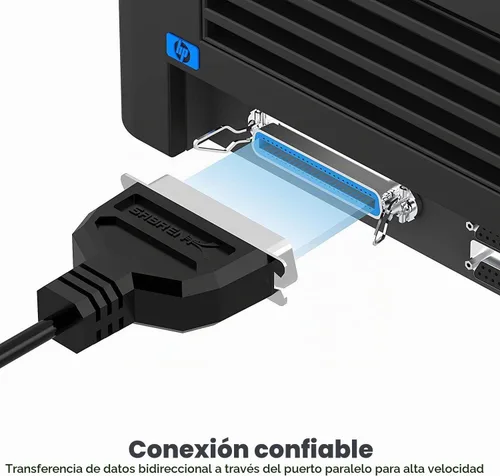 Vista 5 de SABRENT Adaptador de impresora paralelo USB 2.0 a DB25 IEEE-1284 (CB-DB25)