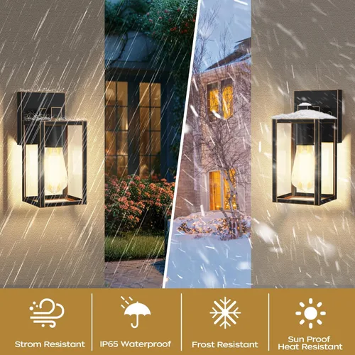 Vista 2 de WIHTU Luces al Aire Libre para Casa, Accesorios de Luz LED para Porche Exterior, Luz de Pared al Aire Libre Impermeable, Apliques de Luz para Patio