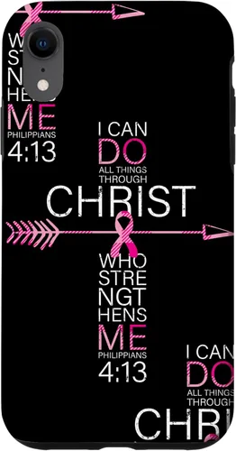 Vista 25 de Breast Cancer Phone Cases Women Philippians 4:13 Pink Cancer Case for iPhone 17