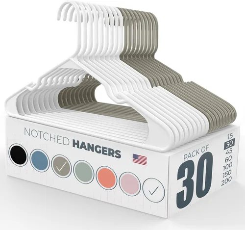 Vista 31 de Neaties Perchas de plástico paquete de 50 (60 unidades) – Fabricado en los Estados Unidos – Perchas de ropa estándar de capacidad de 6 libras