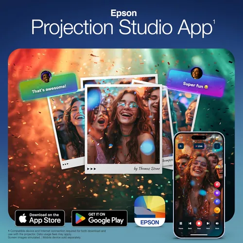 Vista 4 de Epson Lifestudio Pop Plus 4K PRO-UHD - Proyector personal de estilo de vida, 700 lúmenes de color y brillo blanco, sonido por Bose, Google TV, motor