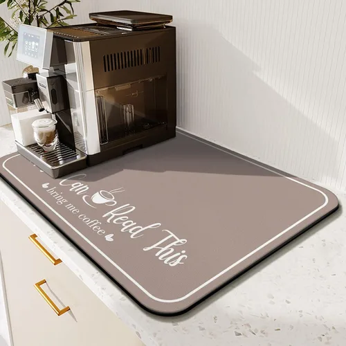 Vista 63 de Tapete de barra de café para encimeras 19inx12in, absorbente para ocultar las manchas, antideslizante, accesorios para bar de cafetería, cabe debajo