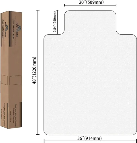 Vista 13 de FuturHydro Tapete para silla de oficina para alfombra, protector de suelo transparente de 30 x 48 pulgadas, tapetes transparentes debajo