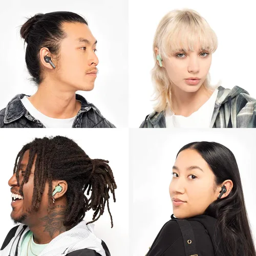 Vista 6 de Auriculares in-ear inalámbricos Skullcandy Indy Evo, batería de 30 horas, micrófono, funciona con iPhone, Android y dispositivos Bluetooth - Gris