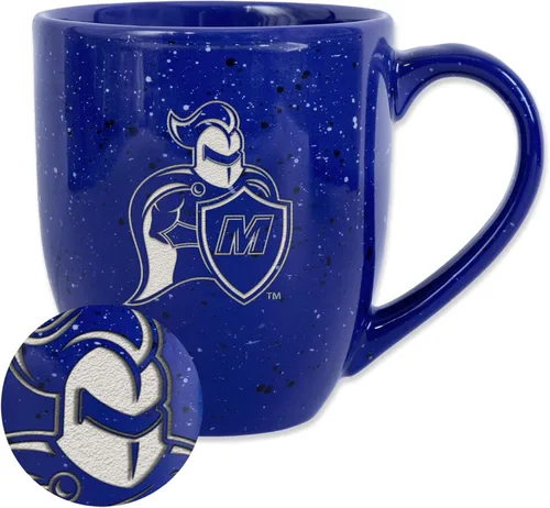 Vista 253 de Rico Industries NCAA Saint Joseph's (PA) Hawks Logo Principal Color Marrón 16 oz Logotipo del Equipo de Color Láser Grabado en Cerámica Moteada Taza