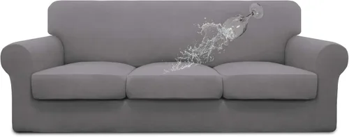 Vista 73 de Easy-Going Funda de sofá 100% impermeable doble de 3 piezas, elástica, suave, para perros, para sofá de 2 cojines separados, protector de muebles a