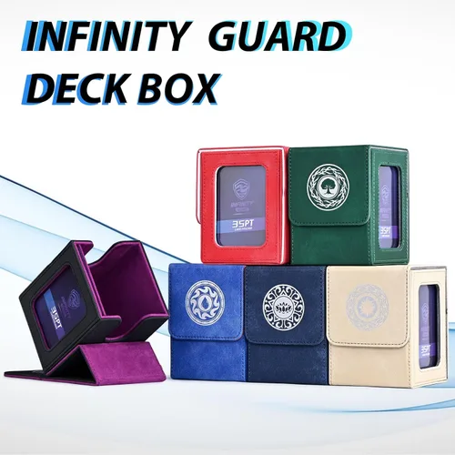 Vista 8 de Caja para baraja de cartas Infinity Guard para MTG con pantalla para comandante para más de 100 cartas con doble funda, caja de almacenamiento